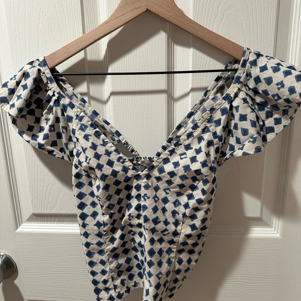 Madewell Shibori-Print V-Back Top-Size 00